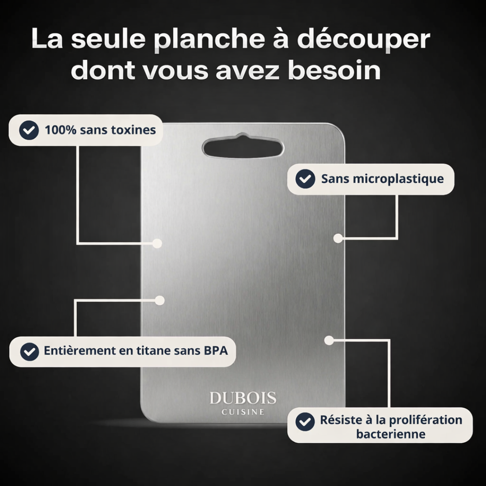 Pourquoi notre planche à découper en titane est le choix le plus sûr